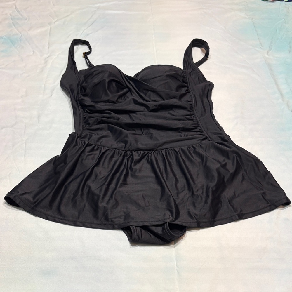Elegant Black Peplum Swimsuit